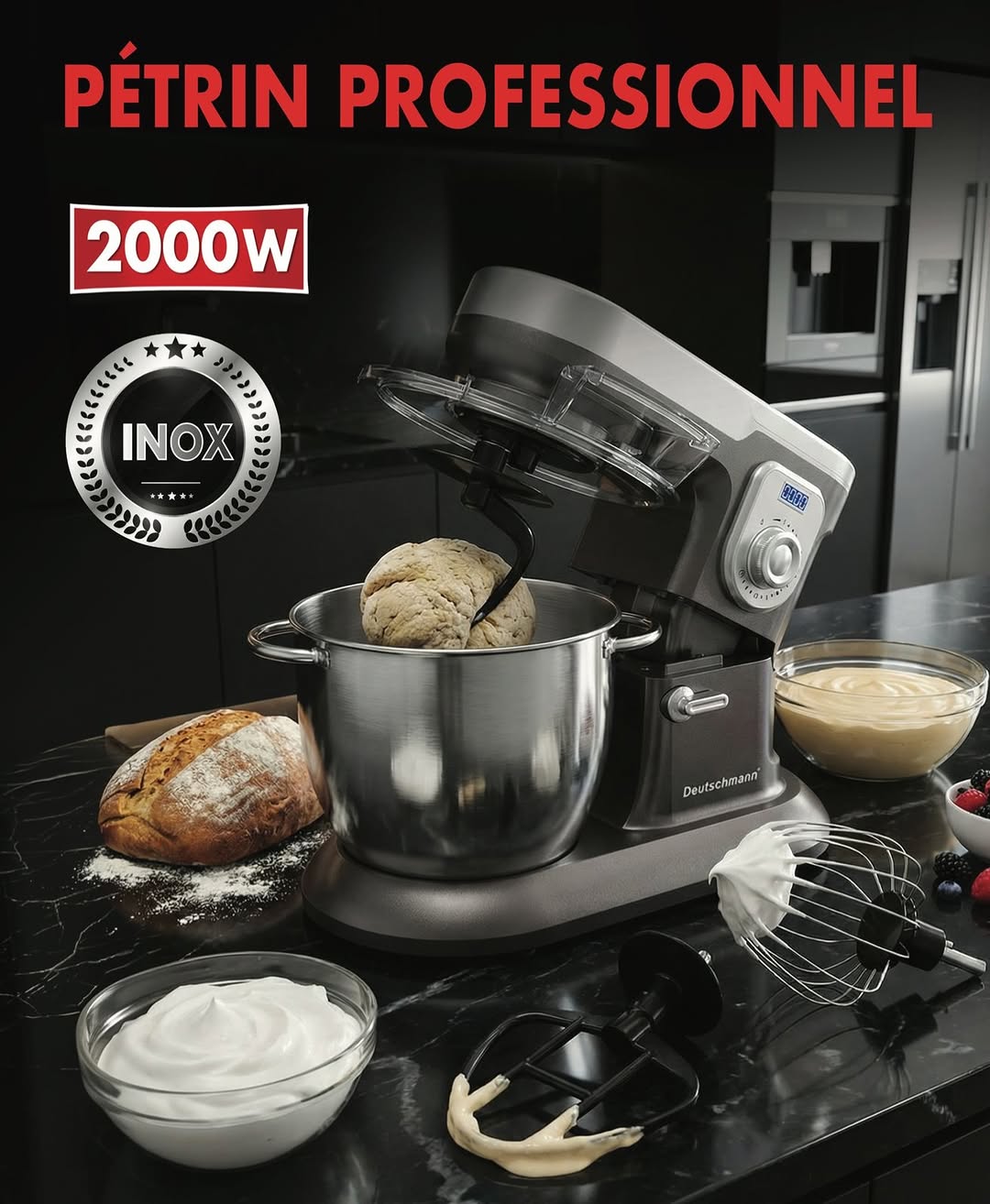 PÉTRIN PROFESSIONNEL 2000W